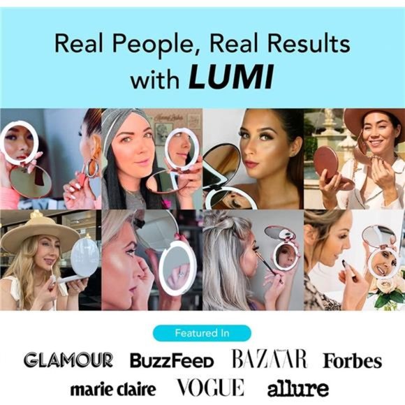 LED Lighted Travel Makeup Mirror, 1x/10x Magnification - Daylight LED, Compact - Picture 7 of 7